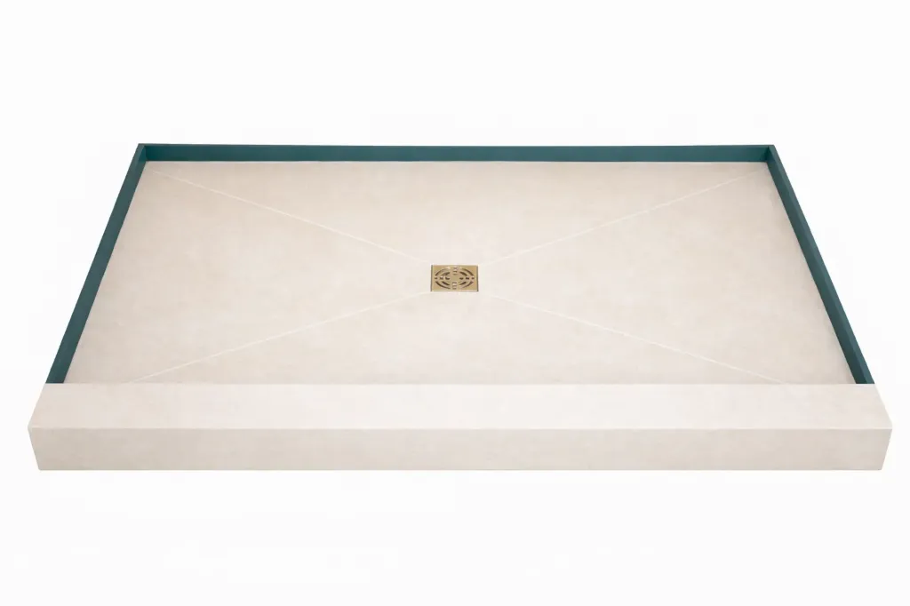 [PAN-LI-MAT-L] TRÜbath Shower Pan – Finished (Standard) (Left, Limes Ivory, Matte)